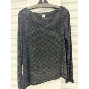 Soft Works Black Long Sleeve Top with Silver Accents